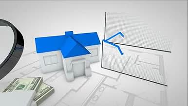 清新折纸蓝白科技房价起伏房地产行业视频的预览图